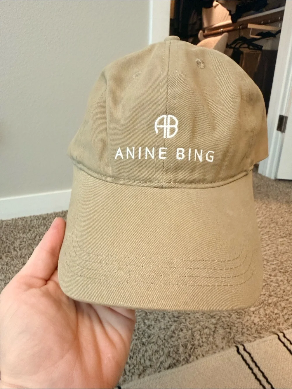 Anine Bing Tan Logo Baseball Cap